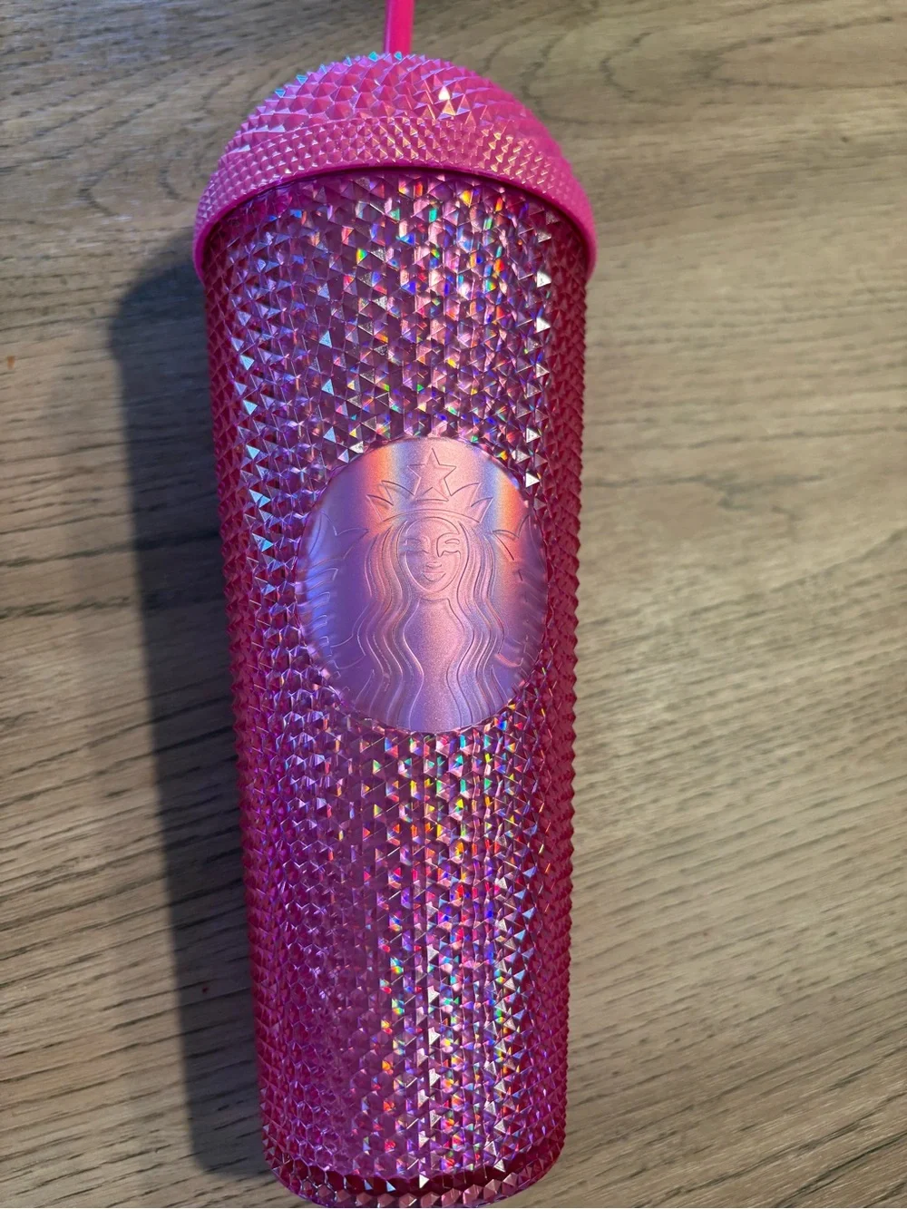 Starbucks Green and Pink Studded Reusable Tumbler Set